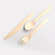 Premium Disposable Paper Cutlery Set – Spoon, Fork, Knife Trio for Hassle-Free Eco-Living