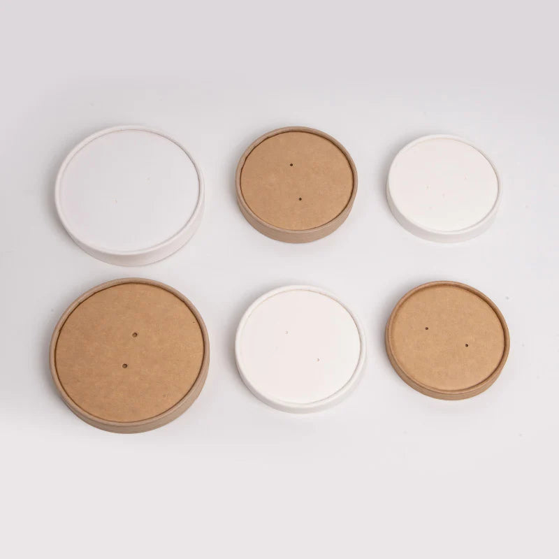 Paper Bowl Lid, avoid leaks, durable, warming, biodegradable, paper flat lids, freshness, takeout, Packaging, easy visibility, food safe, avoid leaks, high-quality, dinnerware, recyclable lids, Ecosmart, sustainable, coffee, tea