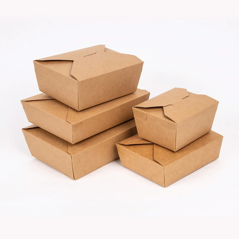 Takeout Folded Lunch Box, Ecosmart, sustainable, brown paper, disposable, affordable, Leak resistant, kraft paper, macaroni, salad, bulk pack, frozen treats, shops, diners, restaurants, food trucks, bakeries, Multi-Purpose, high-quality, avoid leaks, spills, pulp, durable, occasion, dinnerware, microwavable, food safe, meal prep, catering supplies, Packaging, takeout, deliveries, customized, sophistication, personalize, freshness, Compostable Fiber, renewable, biodegradable